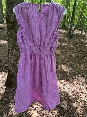 LOFT Purple Striped Sleeveless Summer Dress